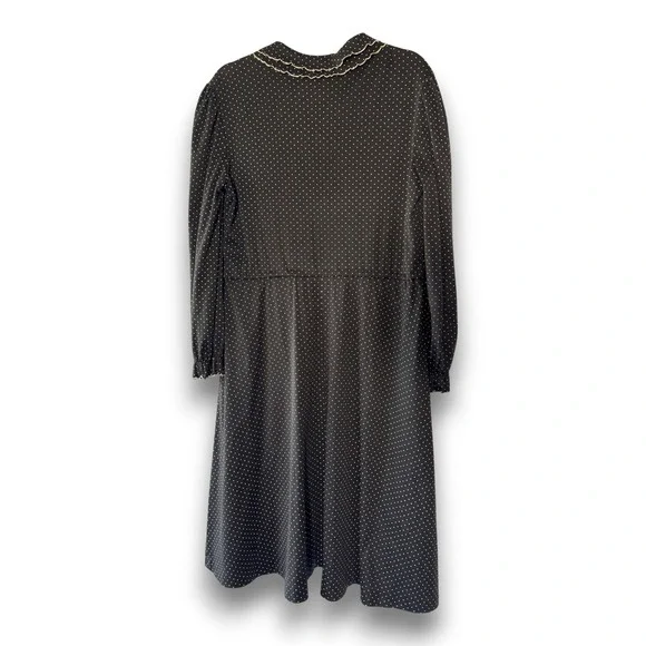 Vintage Jane Barr New York Polka Dot Ruffle Dress Size 16 Mid Century Style - Picture 5 of 7